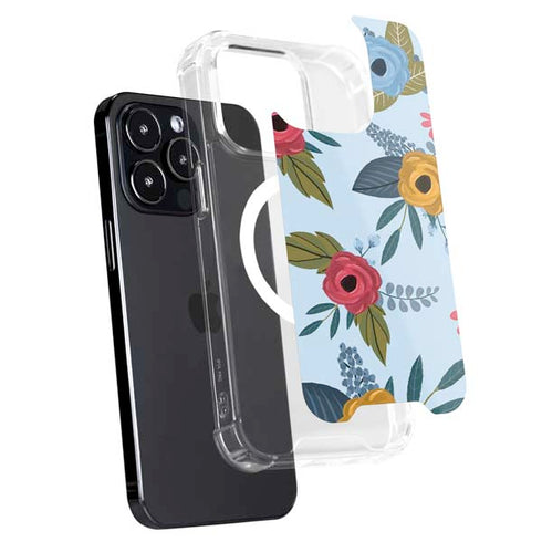 Blue Fall Flowers iPhone 13 Pro MagSafe Case