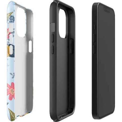 Blue Fall Flowers iPhone 13 Pro Max Impact Case