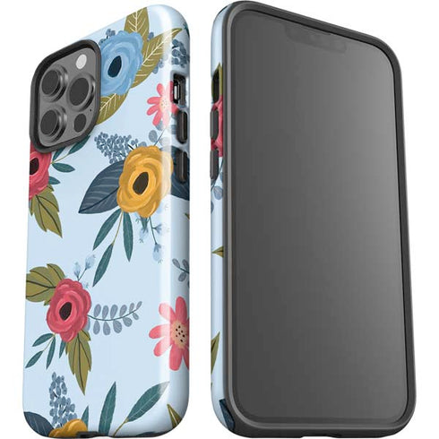 Blue Fall Flowers iPhone 13 Pro Max Impact Case