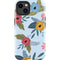 Blue Fall Flowers iPhone 15 Plus Impact Case