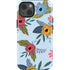 Blue Fall Flowers iPhone 15 Impact Case