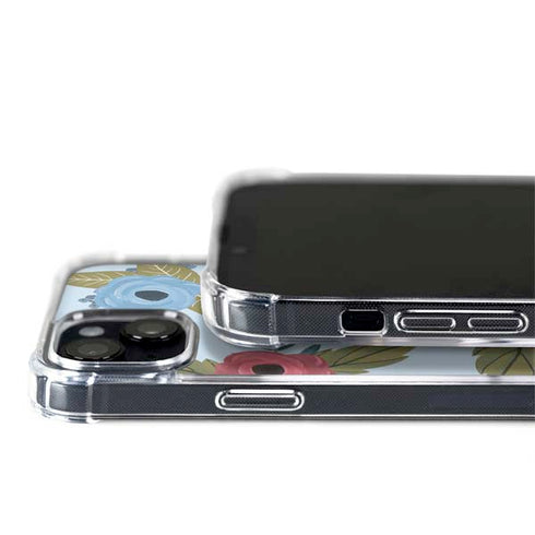 Blue Fall Flowers iPhone 15 Plus MagSafe Case