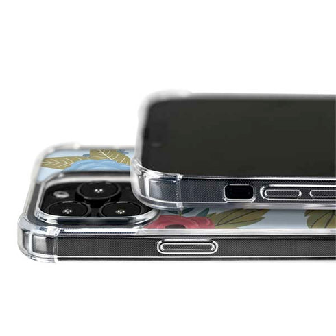 Blue Fall Flowers iPhone 15 Pro MagSafe Case