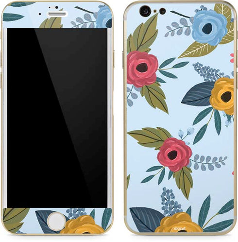 Blue Fall Flowers iPhone 6/6s Skin
