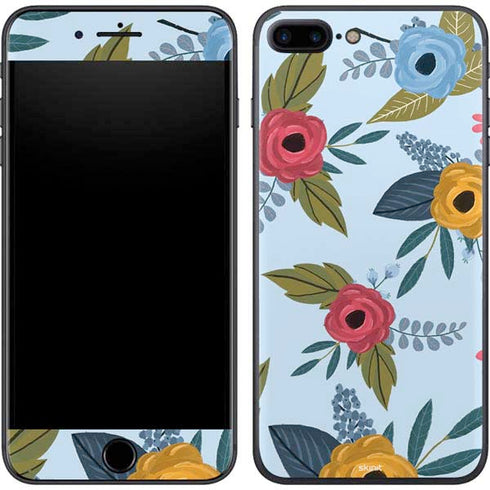 Blue Fall Flowers iPhone 7 Plus Skin