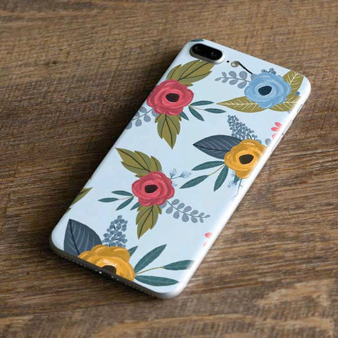 Blue Fall Flowers iPhone 7 Plus Skin