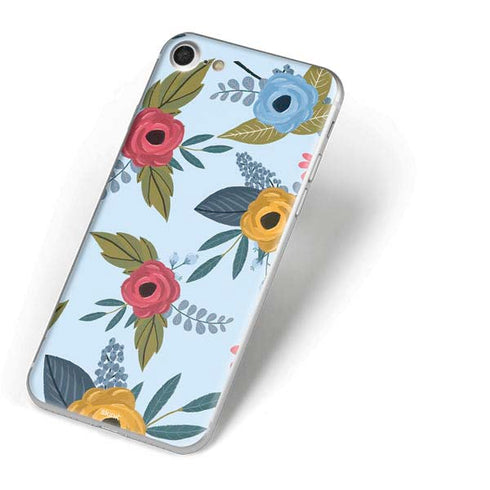 Blue Fall Flowers iPhone 8 Skin