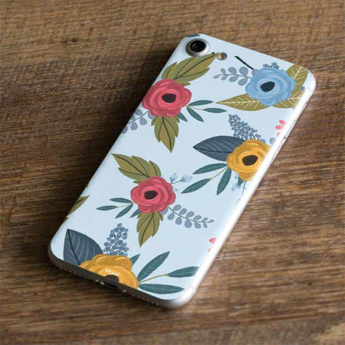 Blue Fall Flowers iPhone 8 Skin