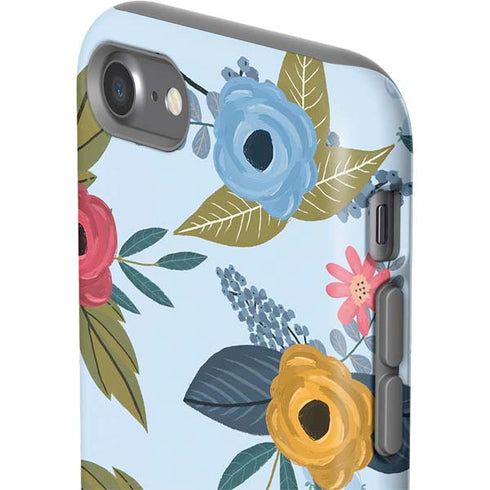 Blue Fall Flowers iPhone SE (2nd & 3rd Gen) Pro Case
