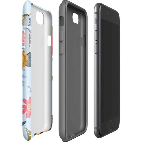 Blue Fall Flowers iPhone SE (2nd & 3rd Gen) Pro Case
