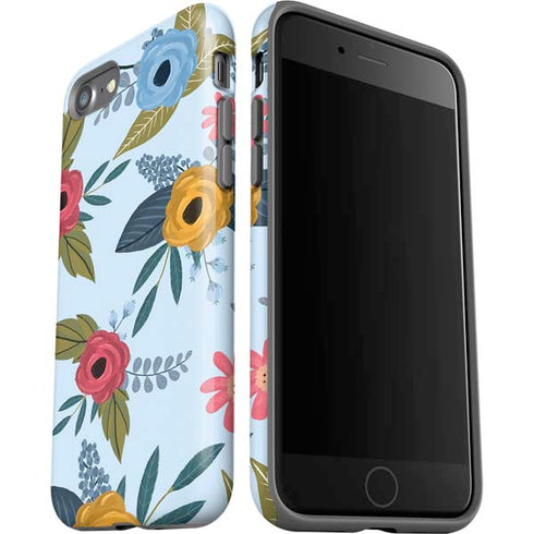Blue Fall Flowers iPhone SE (2nd & 3rd Gen) Pro Case