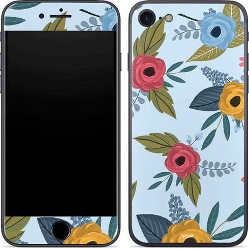Blue Fall Flowers iPhone SE (2nd & 3rd Gen) Skin