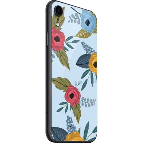 Blue Fall Flowers iPhone SE (2nd & 3rd Gen) Skin