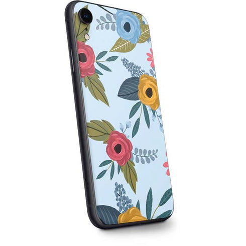 Blue Fall Flowers iPhone XR Skin