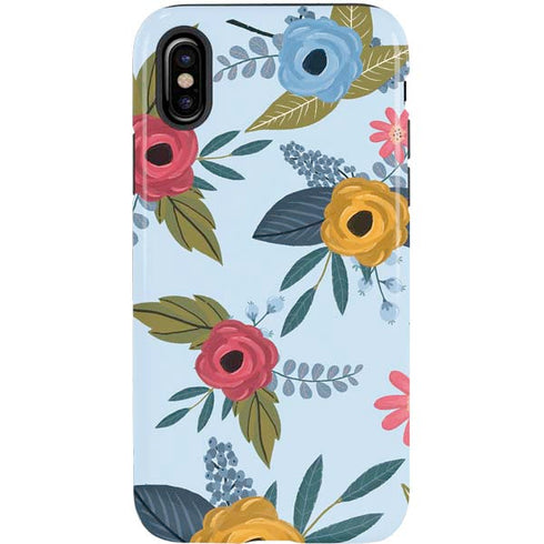 Blue Fall Flowers iPhone XS Pro Case