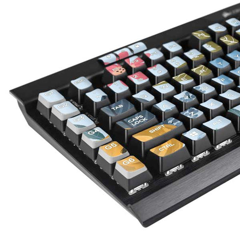 Blue Fall Flowers K95 RGB PLATINUM Mechanical Gaming Keyboard Skin