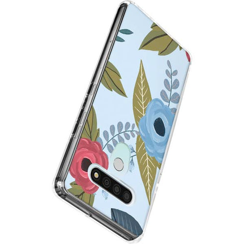 Blue Fall Flowers LG Stylo 6 Clear Case