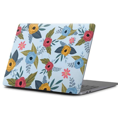 Blue Fall Flowers Apple MacBook Pro 13-inch Skin