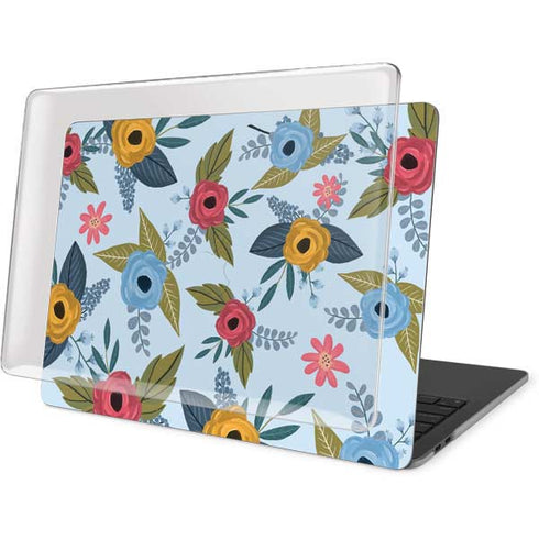 Blue Fall Flowers MacBook Pro 13in (2020) Case plus Skin