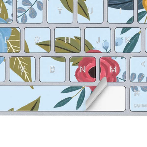 Blue Fall Flowers Magic Keyboard Skin