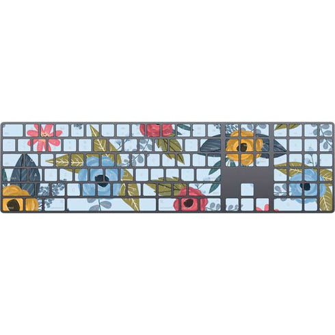 Blue Fall Flowers Magic Keyboard with Numeric Keypad Skin