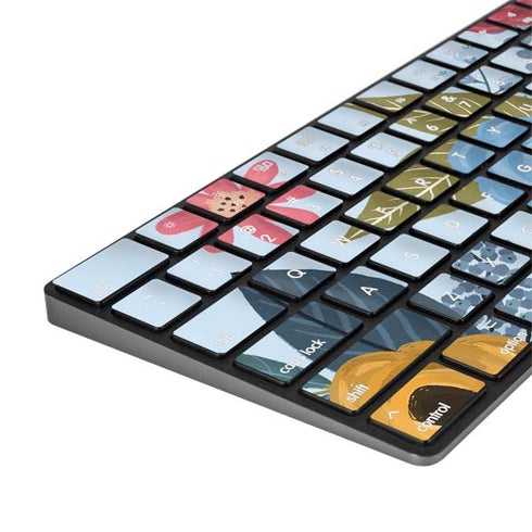 Blue Fall Flowers Magic Keyboard with Numeric Keypad Skin