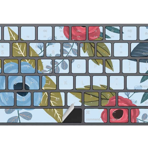 Blue Fall Flowers Magic Keyboard with Numeric Keypad Skin