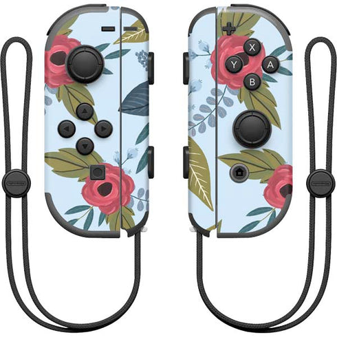 Blue Fall Flowers Nintendo Joy-Con (L/R) Controller Skin