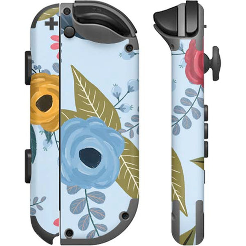 Blue Fall Flowers Nintendo Joy-Con (L/R) Controller Skin