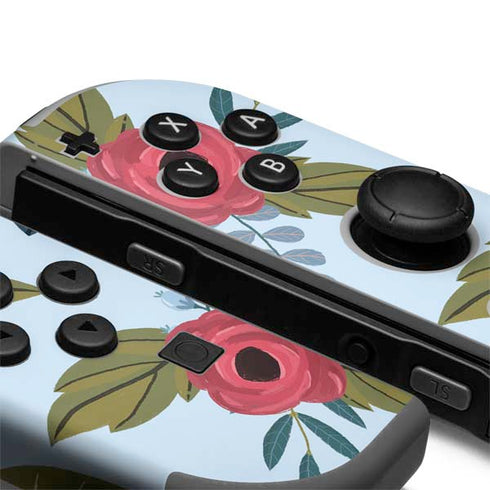 Blue Fall Flowers Nintendo Joy-Con (L/R) Controller Skin