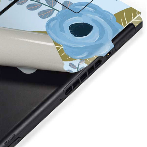 Blue Fall Flowers Nintendo Switch Bundle Skin