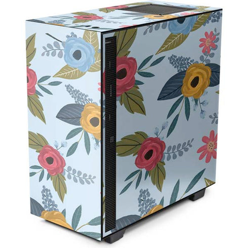 Blue Fall Flowers NZXT H510 Compact ATX Mid-Tower Case Skin
