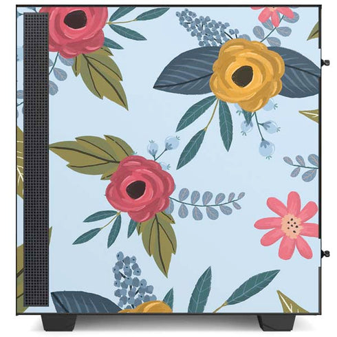 Blue Fall Flowers NZXT H510 Compact ATX Mid-Tower Case Skin