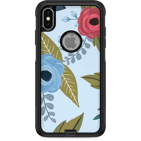 Blue Fall Flowers Otterbox Commuter iPhone Skin