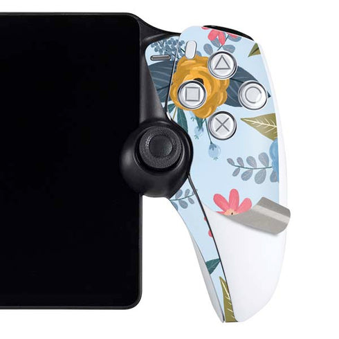 Blue Fall Flowers PlayStation Portal Remote Player Skin