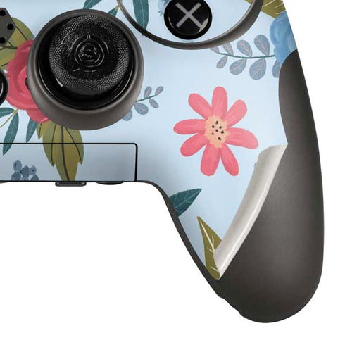 Blue Fall Flowers PlayStation Scuf Vantage 2 Controller Skin