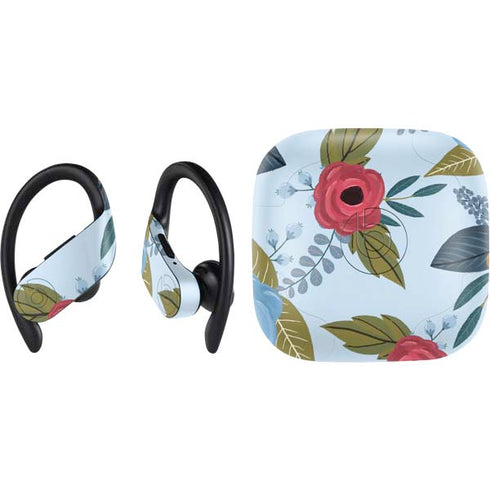 Blue Fall Flowers PowerBeats Pro Skin