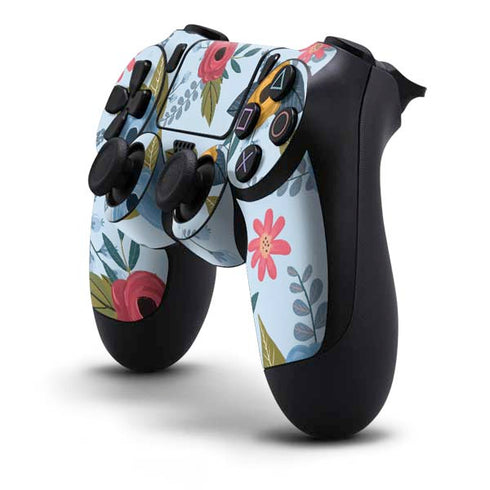 Blue Fall Flowers PS4 Controller Skin