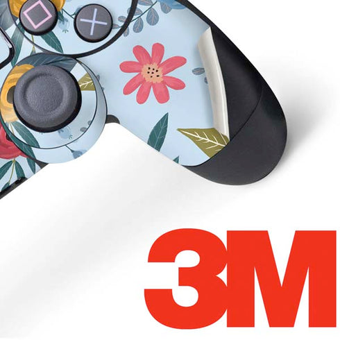 Blue Fall Flowers PS4 Controller Skin