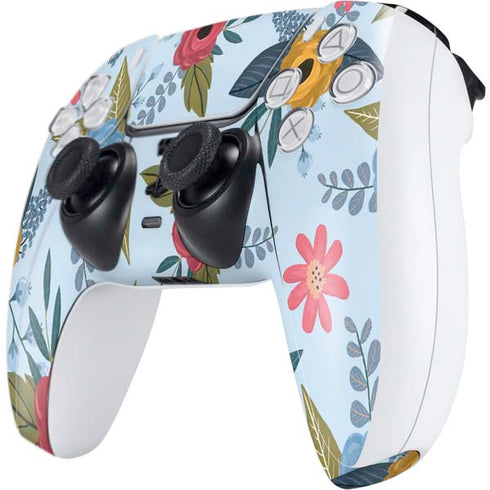 Blue Fall Flowers PS5 Controller Skin