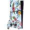 Blue Fall Flowers PS5 Slim Digital Edition Bundle Skin