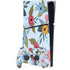 Blue Fall Flowers PS5 Slim Digital Edition Console Skin