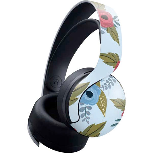 Blue Fall Flowers PULSE 3D Wireless Headset for PS5 Skin