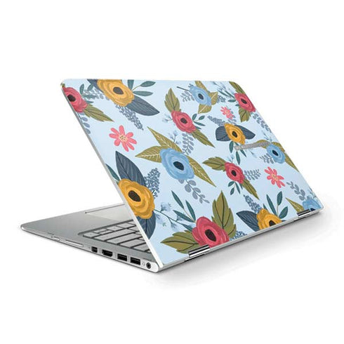 Blue Fall Flowers HP Spectre Skin