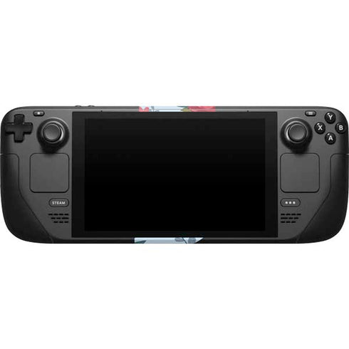 Blue Fall Flowers Steam Deck Handheld Gaming Computer Skin
