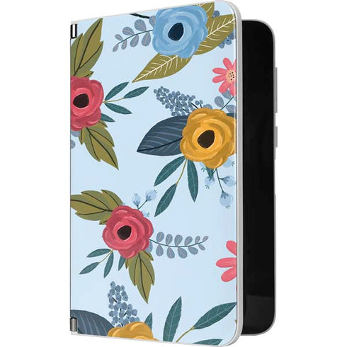 Blue Fall Flowers Surface Duo Skin