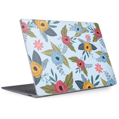 Blue Fall Flowers Surface Laptop 3 13.5in Skin