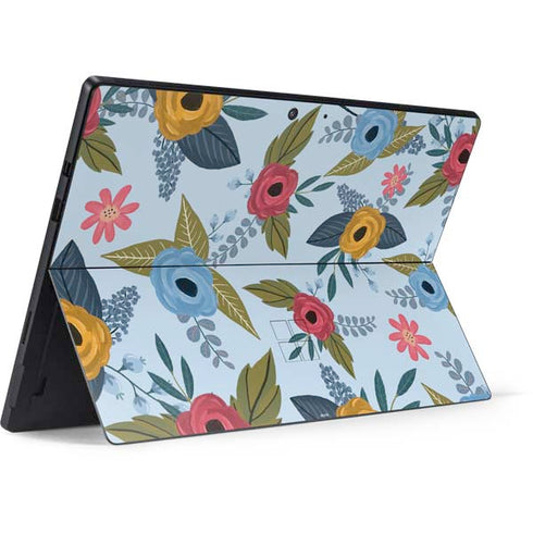 Blue Fall Flowers Surface Pro 7 Skin