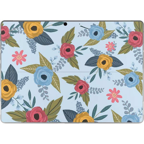Blue Fall Flowers Surface Pro 8 Skin