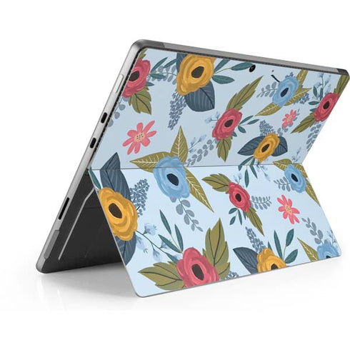 Blue Fall Flowers Surface Pro 8 Skin